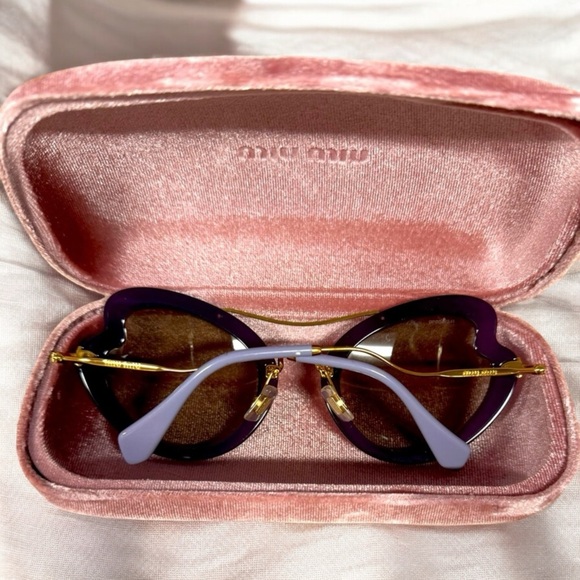Miu Miu Adorable Purple Cay Eye Sunglasses NEW w/Case Sale - Picture 3 of 7